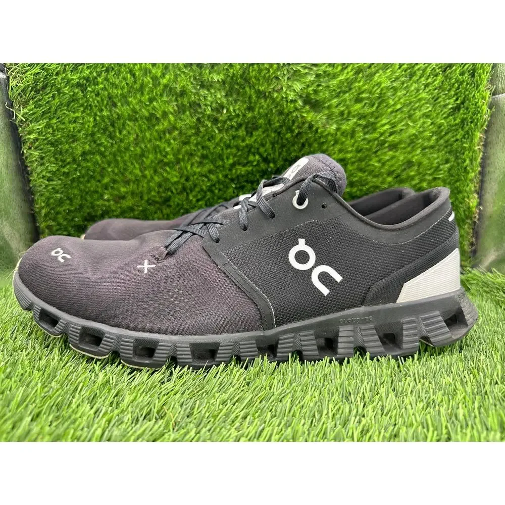 On Running Cloud X 3 60.98705 Athletic Sneaker Mens 13 Black Mesh Jogging Sports